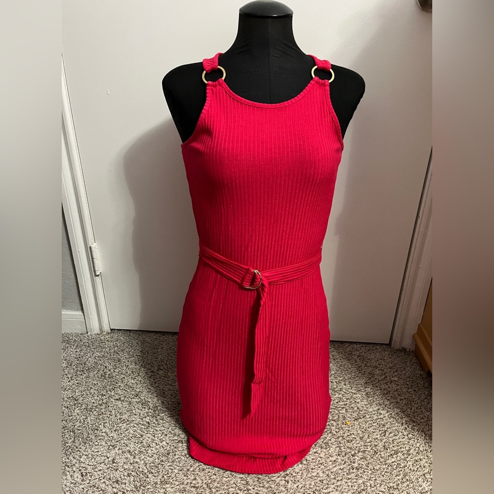 Pink Michael Kors Pink Ribbed Tank Top Dress